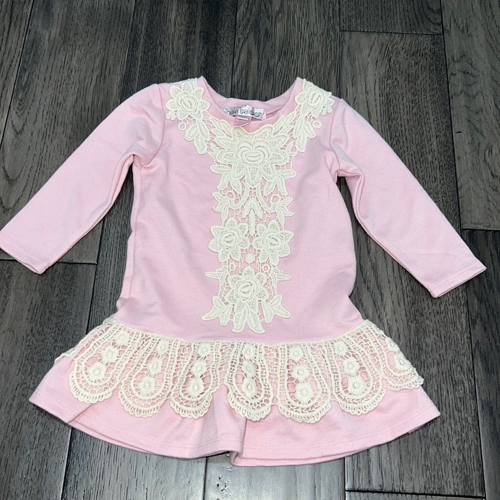 Halabaloo baby longsleeve crochet sweater dress